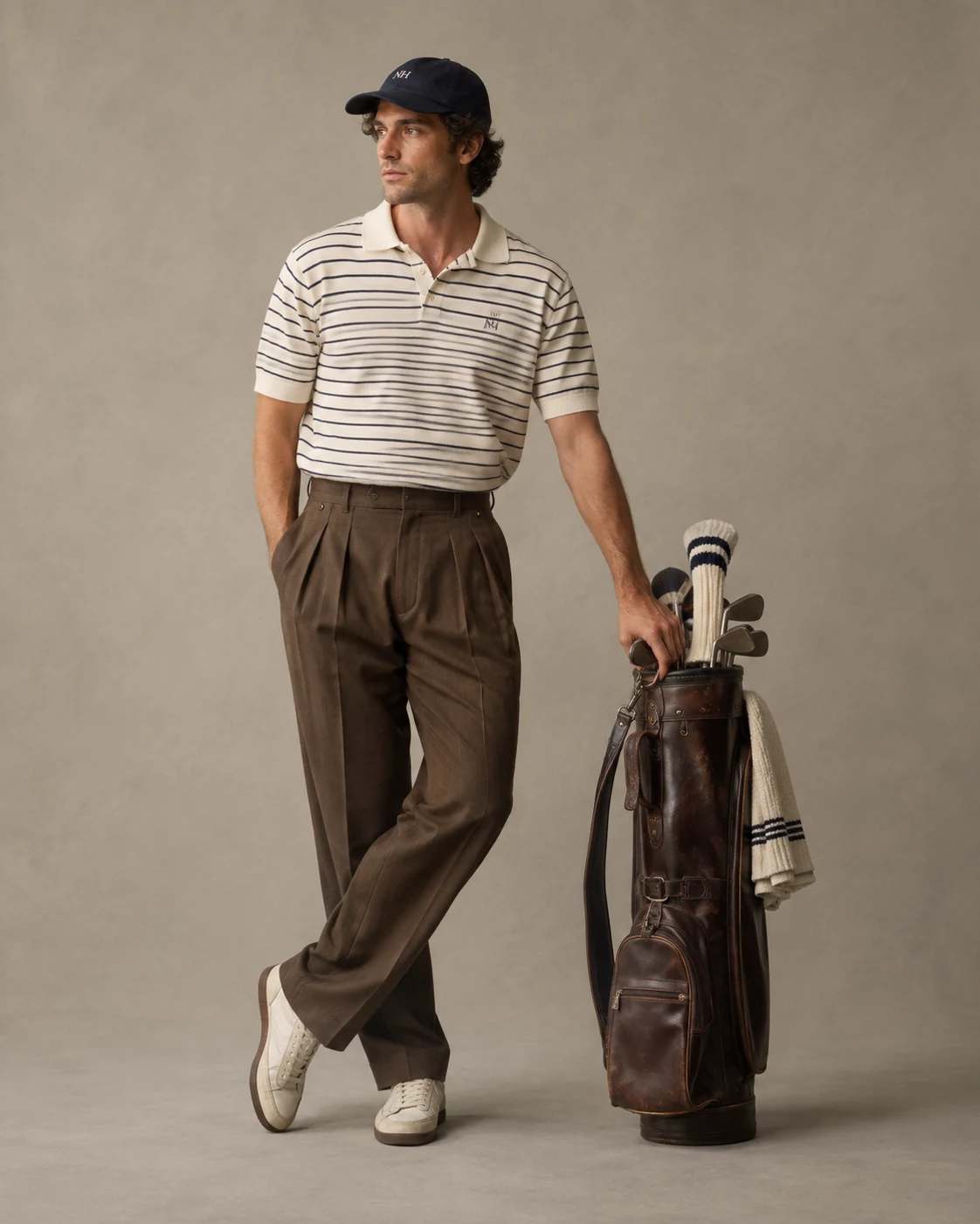 The Links Knit Polo and Daily Pleated Trouser